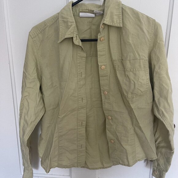 Liz Claiborne Lizwear Petite Linen-Cotton Blend Blouse - Picture 1 of 8
